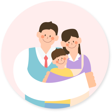 3가족 일러스트